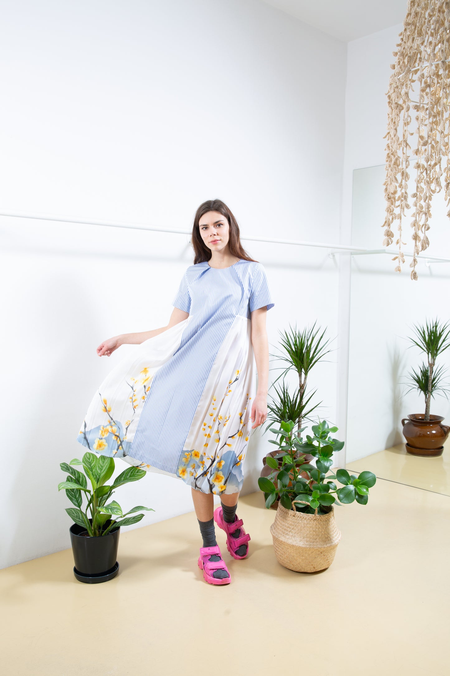 Blue Dress with Plisse