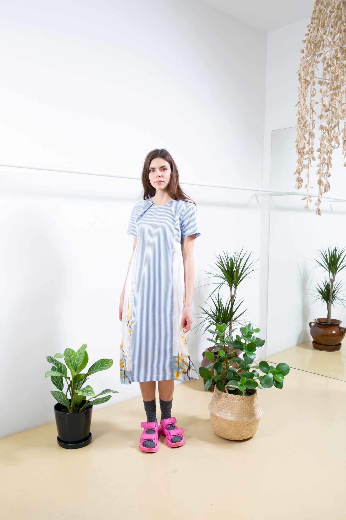 Blue Dress with Plisse