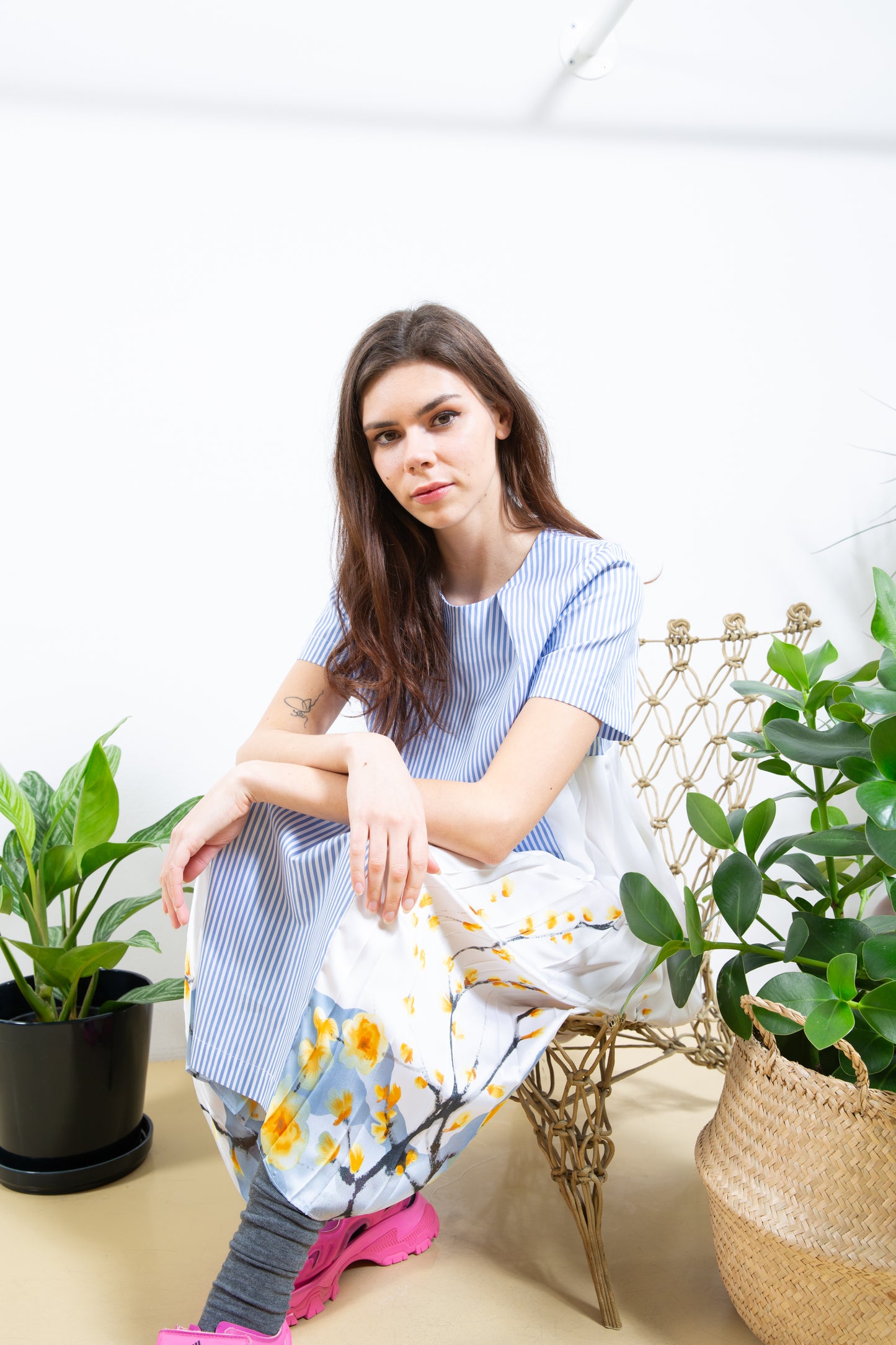 Blue Dress with Plisse