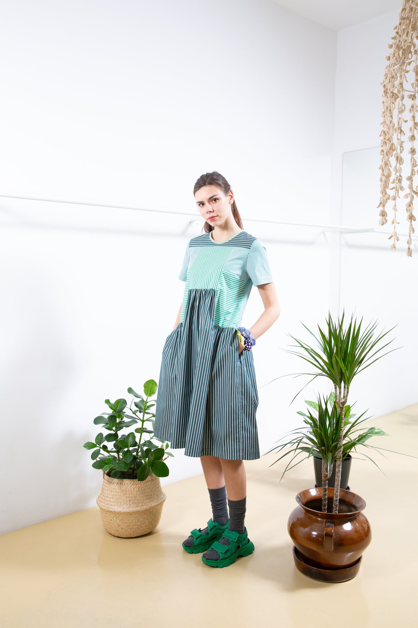 Green Striped Dress