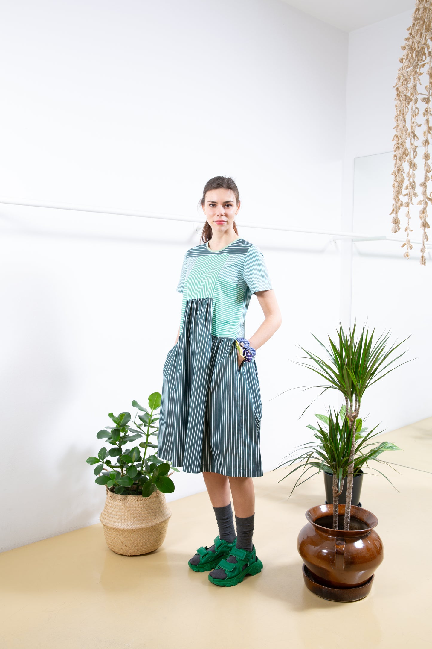 Green Striped Dress