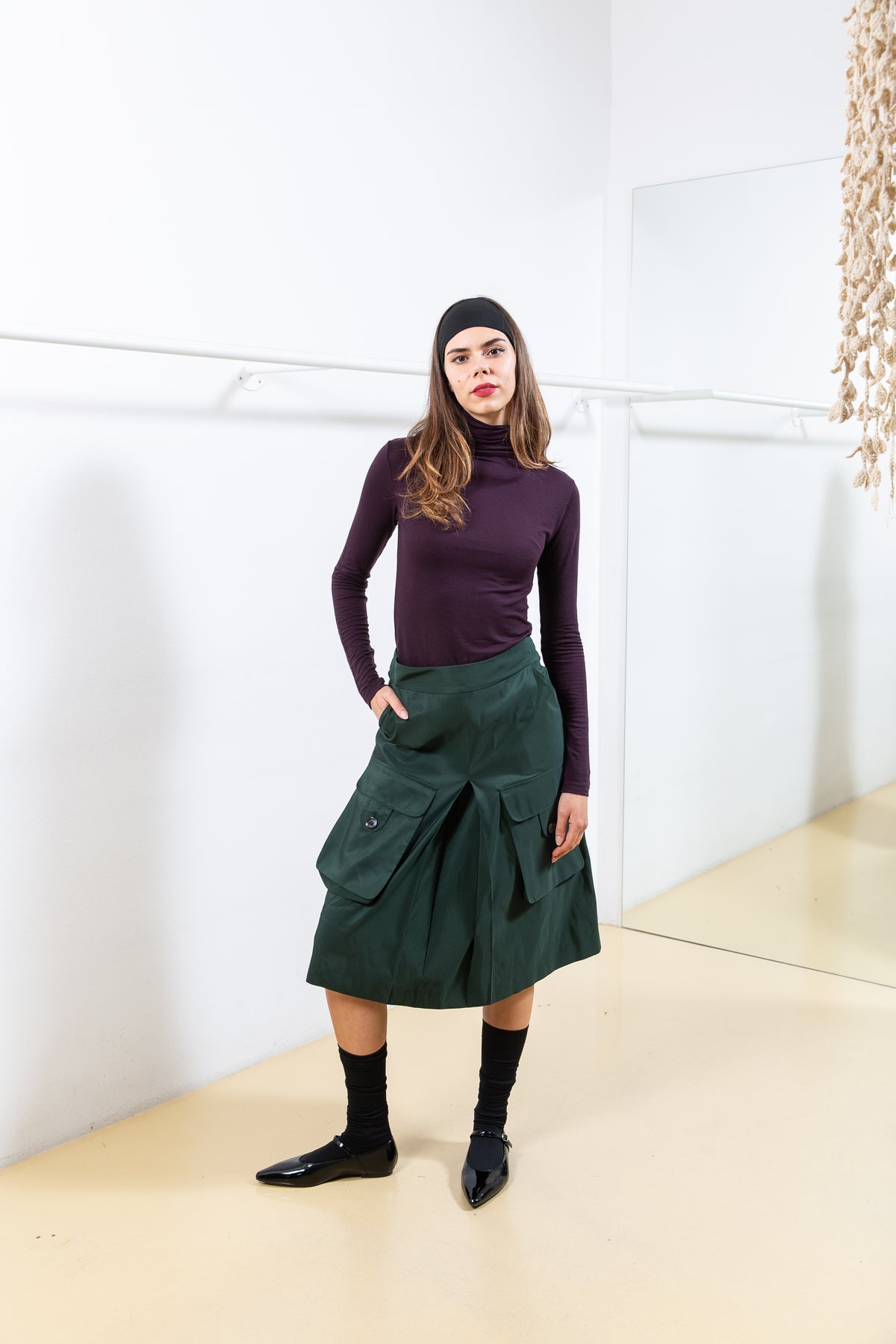 Green Skirt with Cargo Pockets