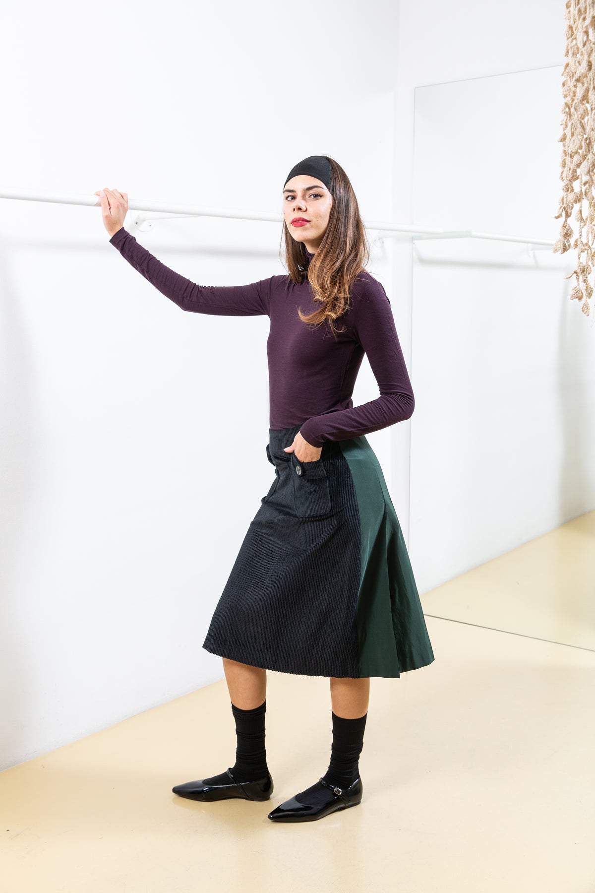 Black and Green Skirt