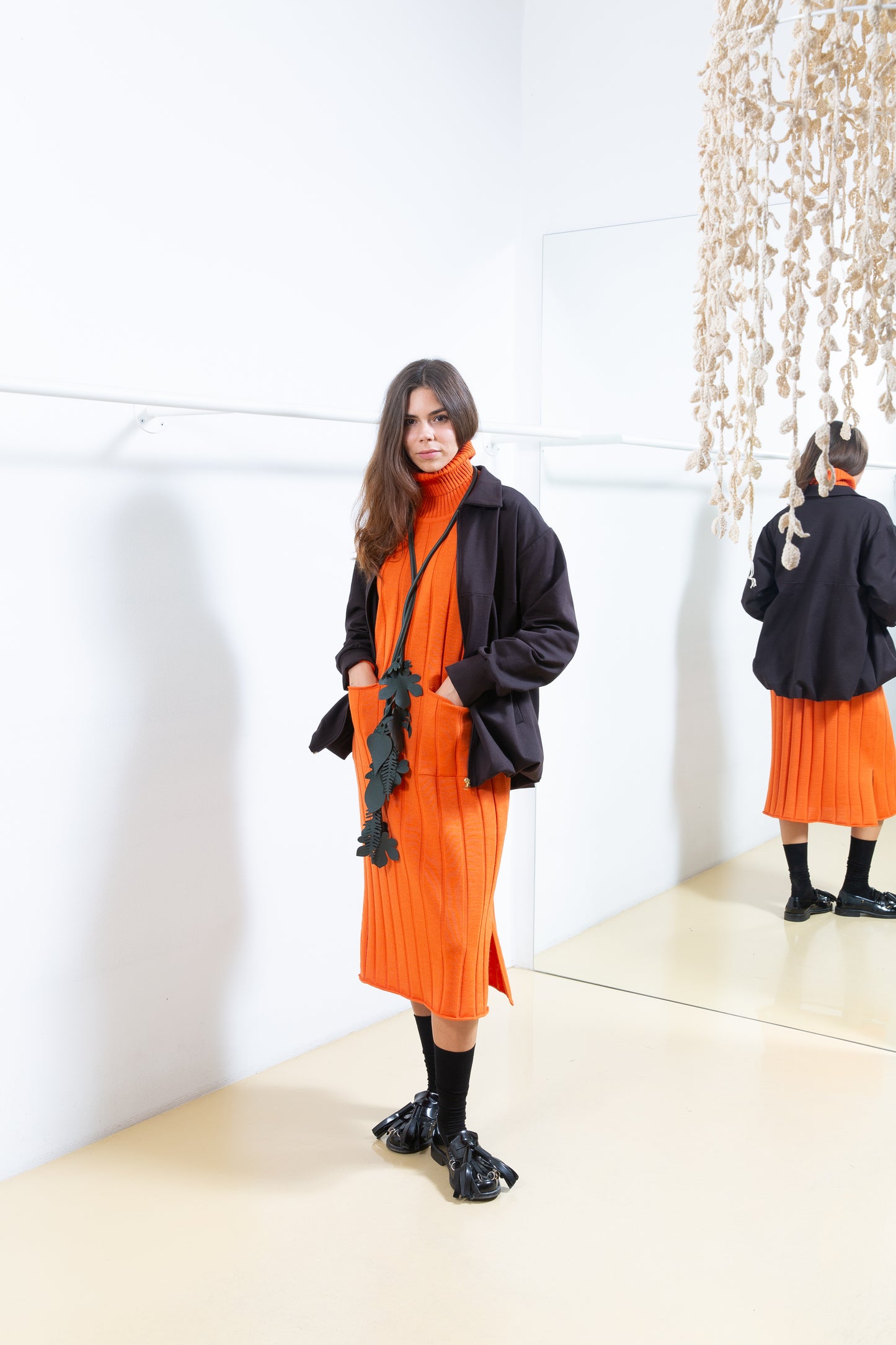 Orange Sweater Dress