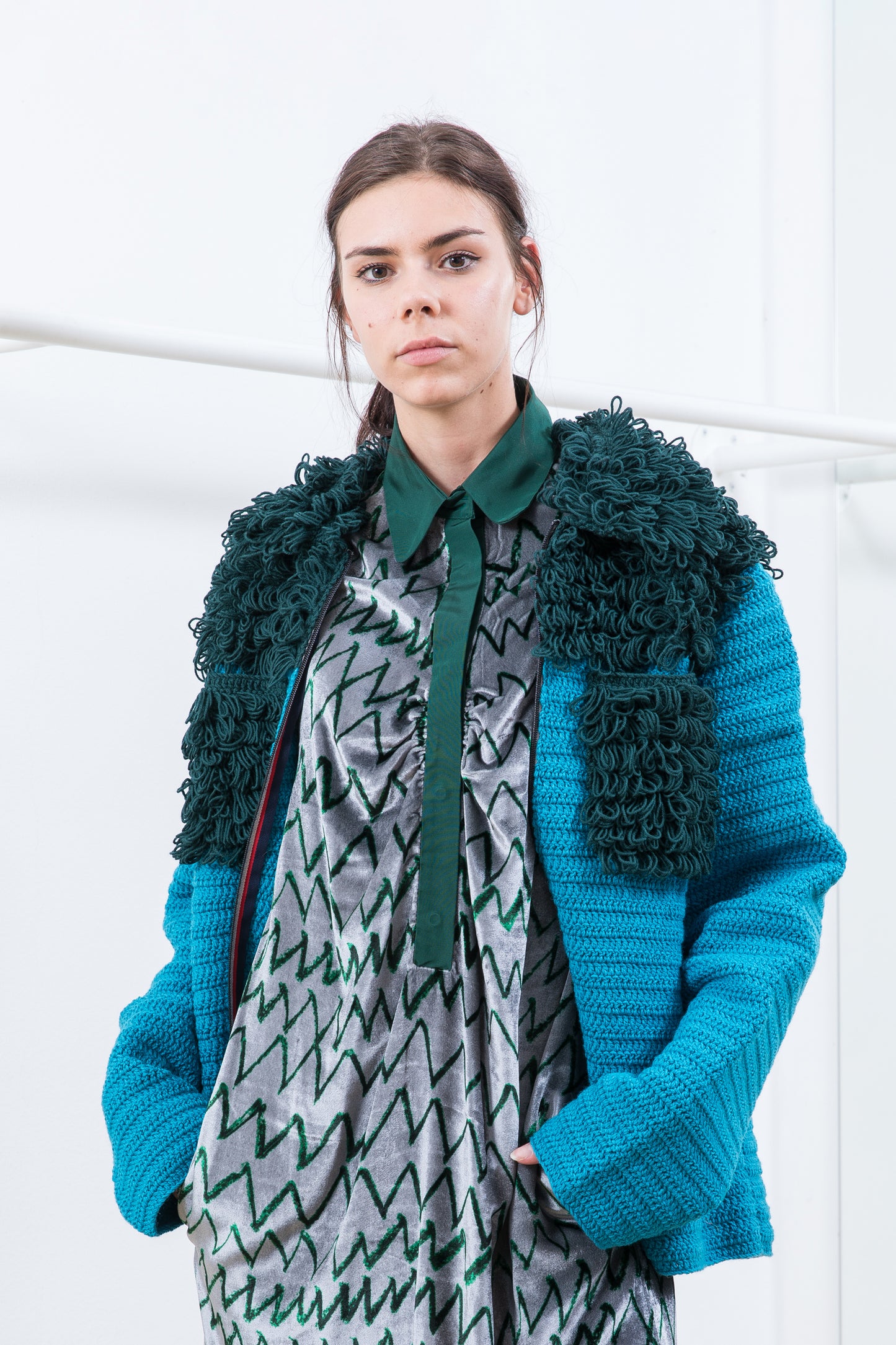 BLUE CROCHET JUMPER