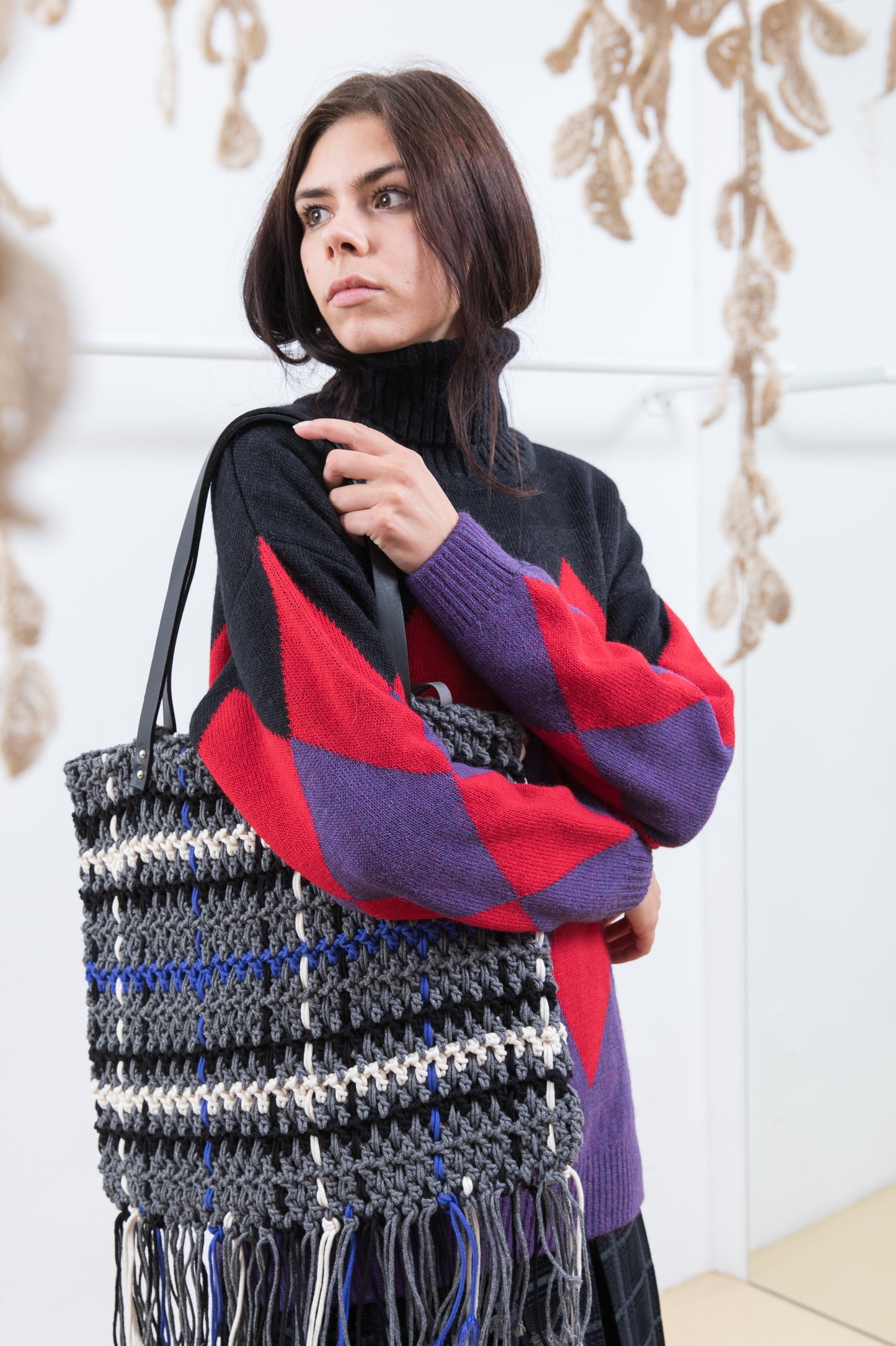 TRICOLOR JUMPER - BLACK/RED/PURPLE