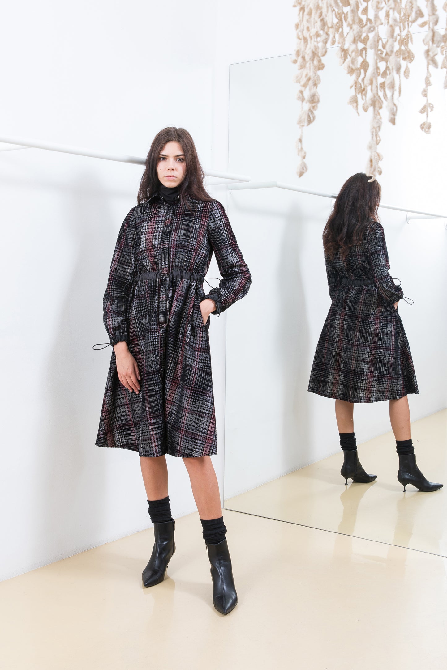 PLAID SHIRT DRESS