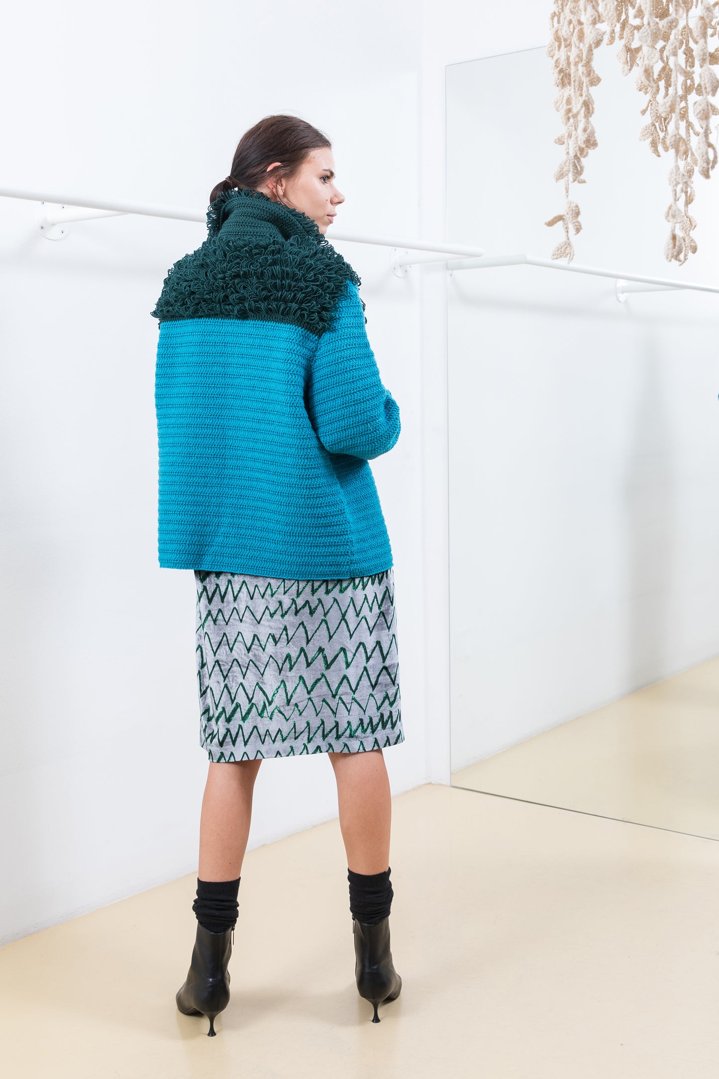 BLUE CROCHET JUMPER