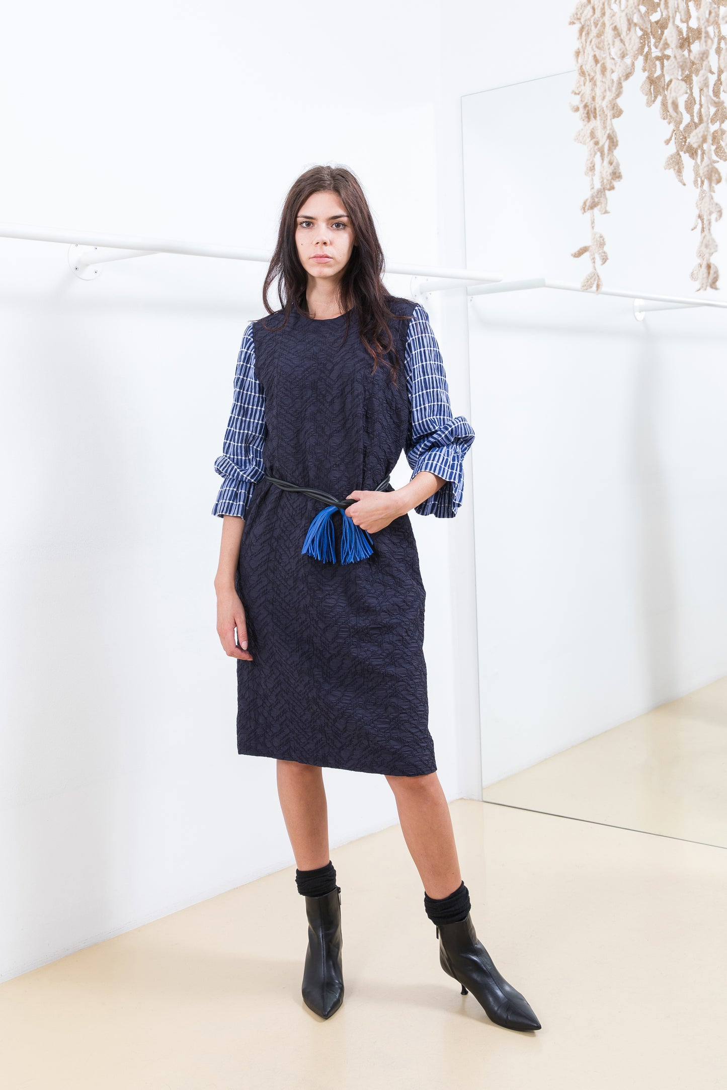 DRESS WITH BLUE SLEEVES