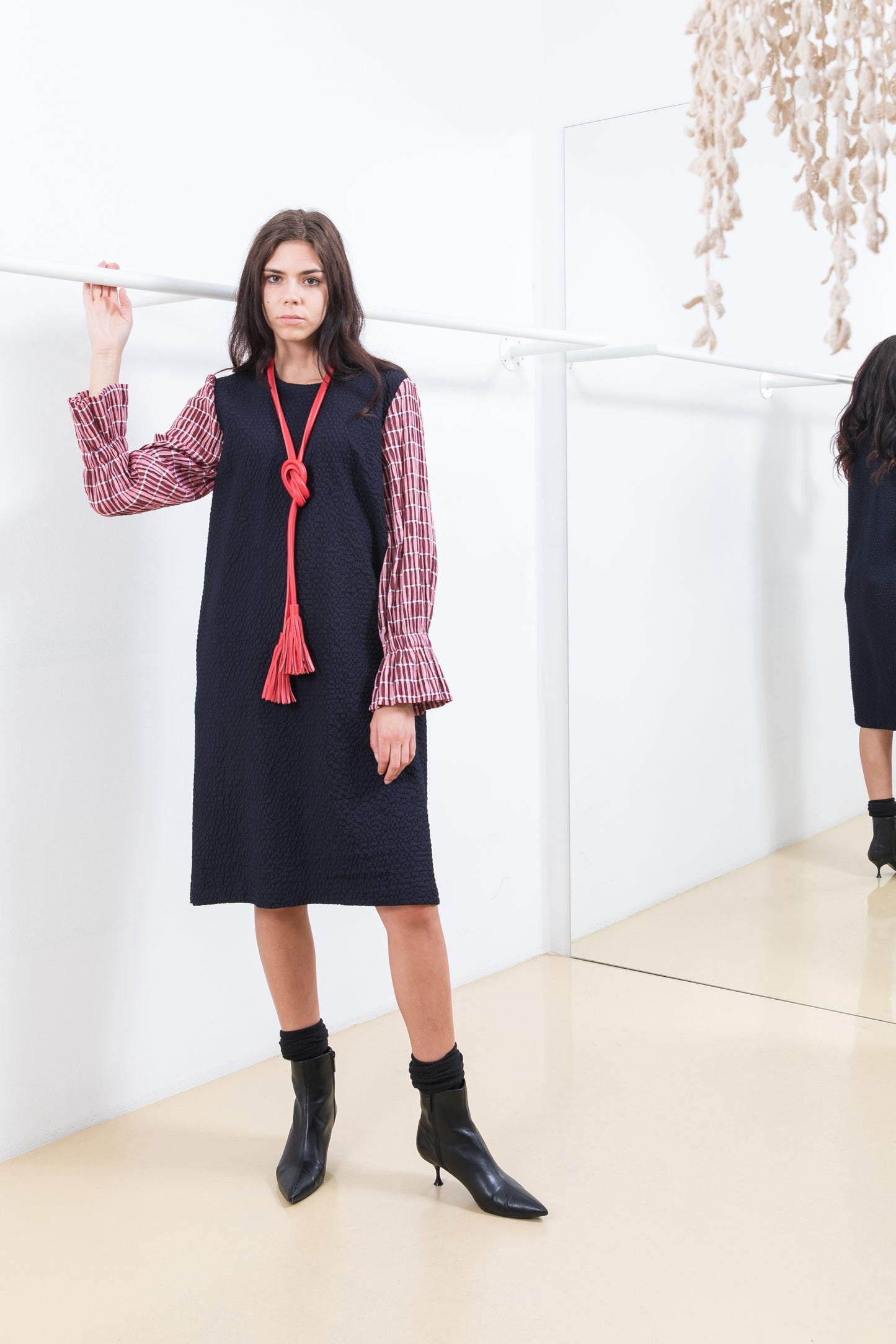 DRESS WITH RED SLEEVES