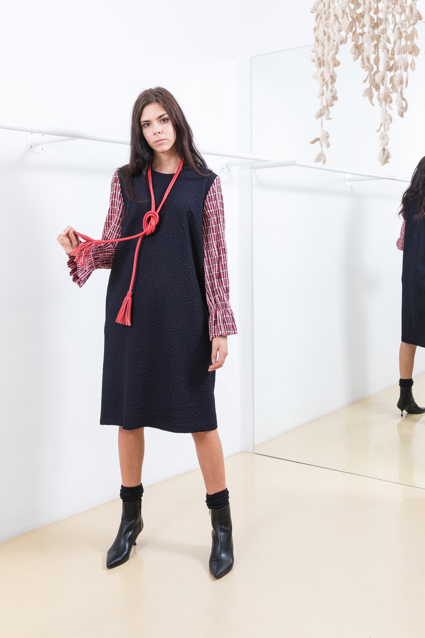 DRESS WITH RED SLEEVES