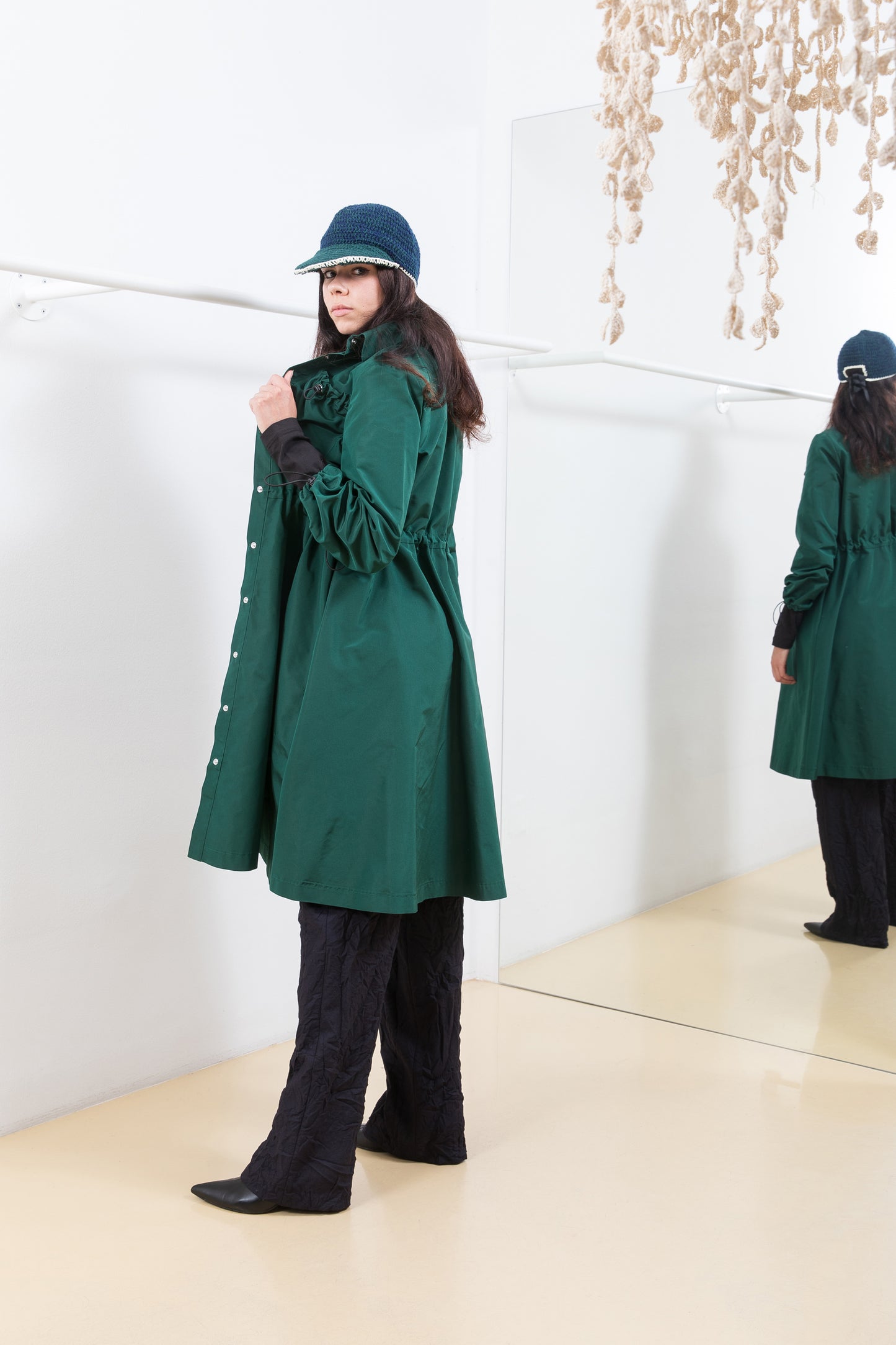 GREEN SHIRT DRESS