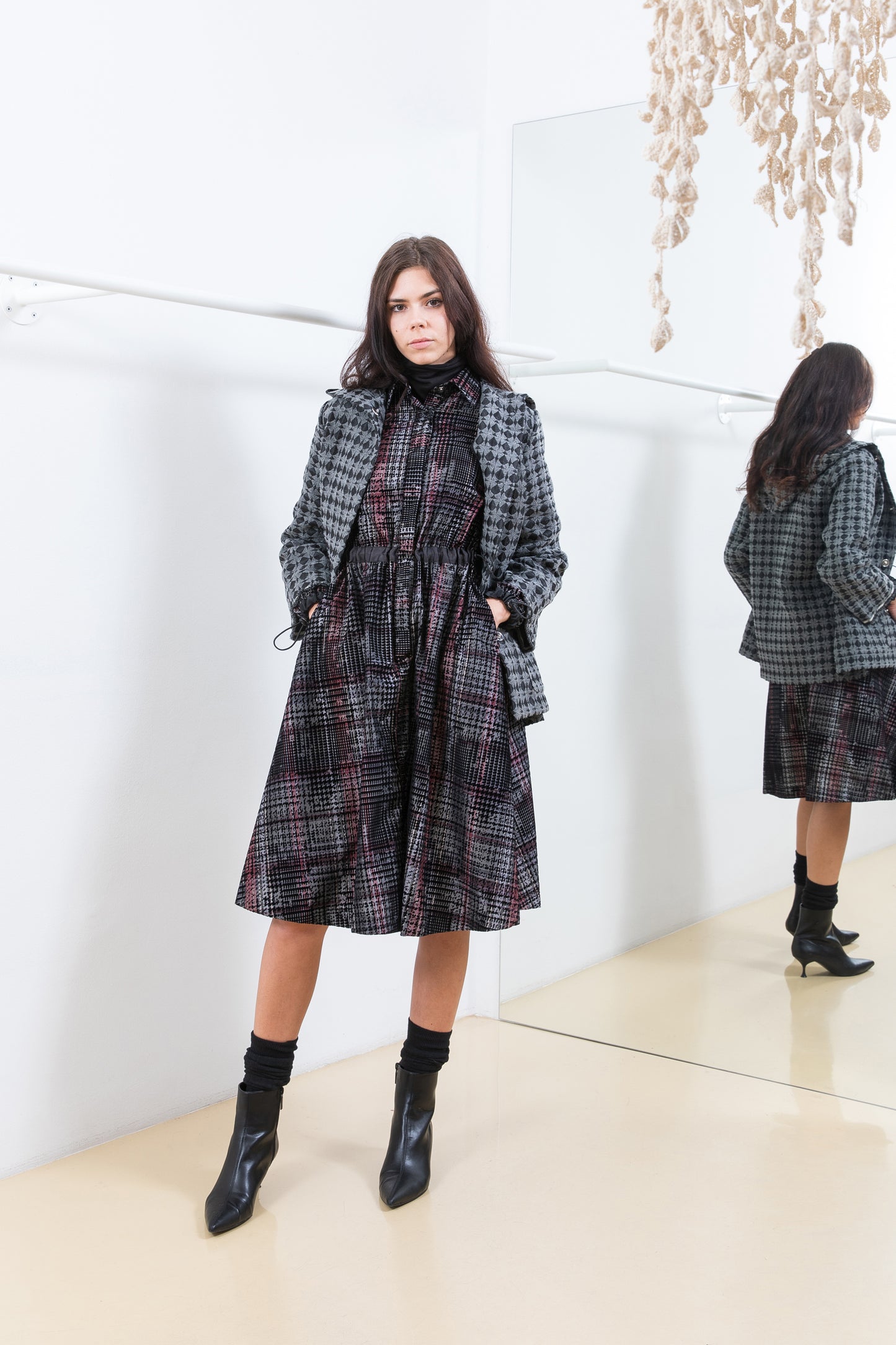 PLAID SHIRT DRESS