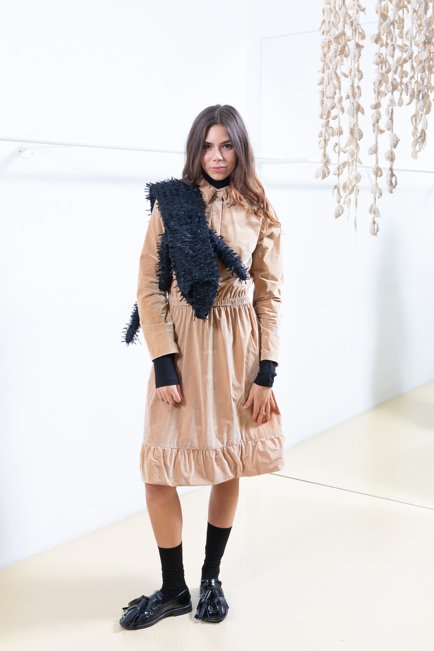Velvet Beige Dress