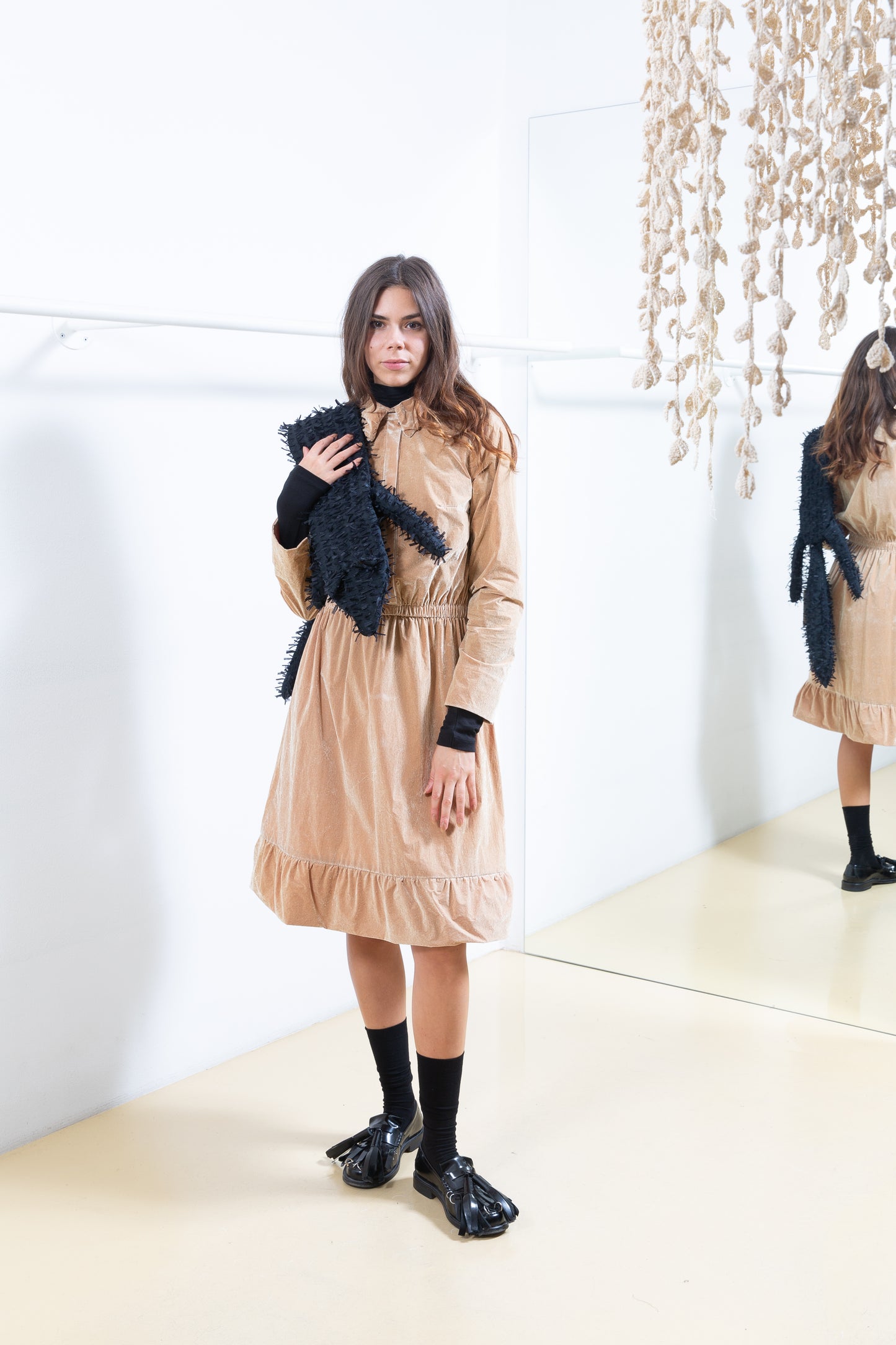 Velvet Beige Dress