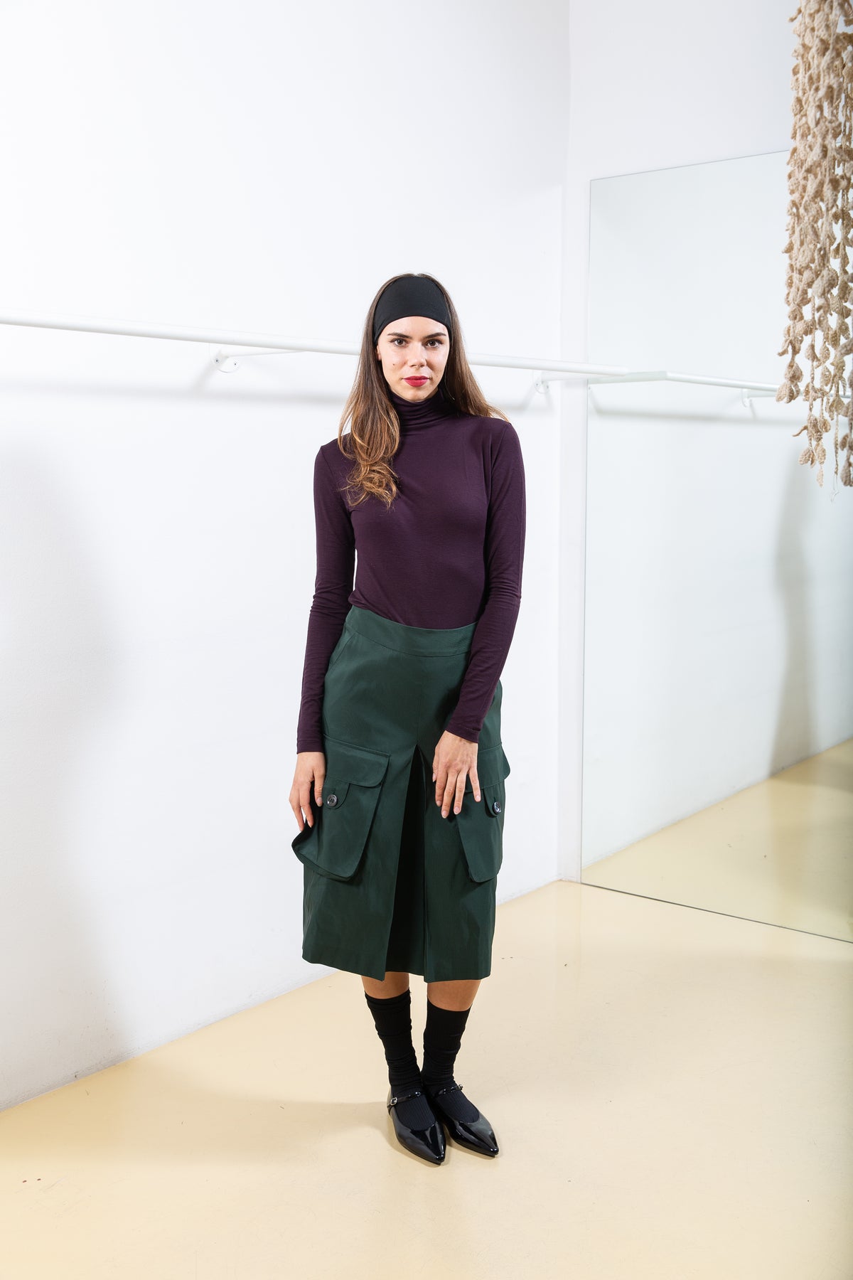 Green Skirt with Cargo Pockets