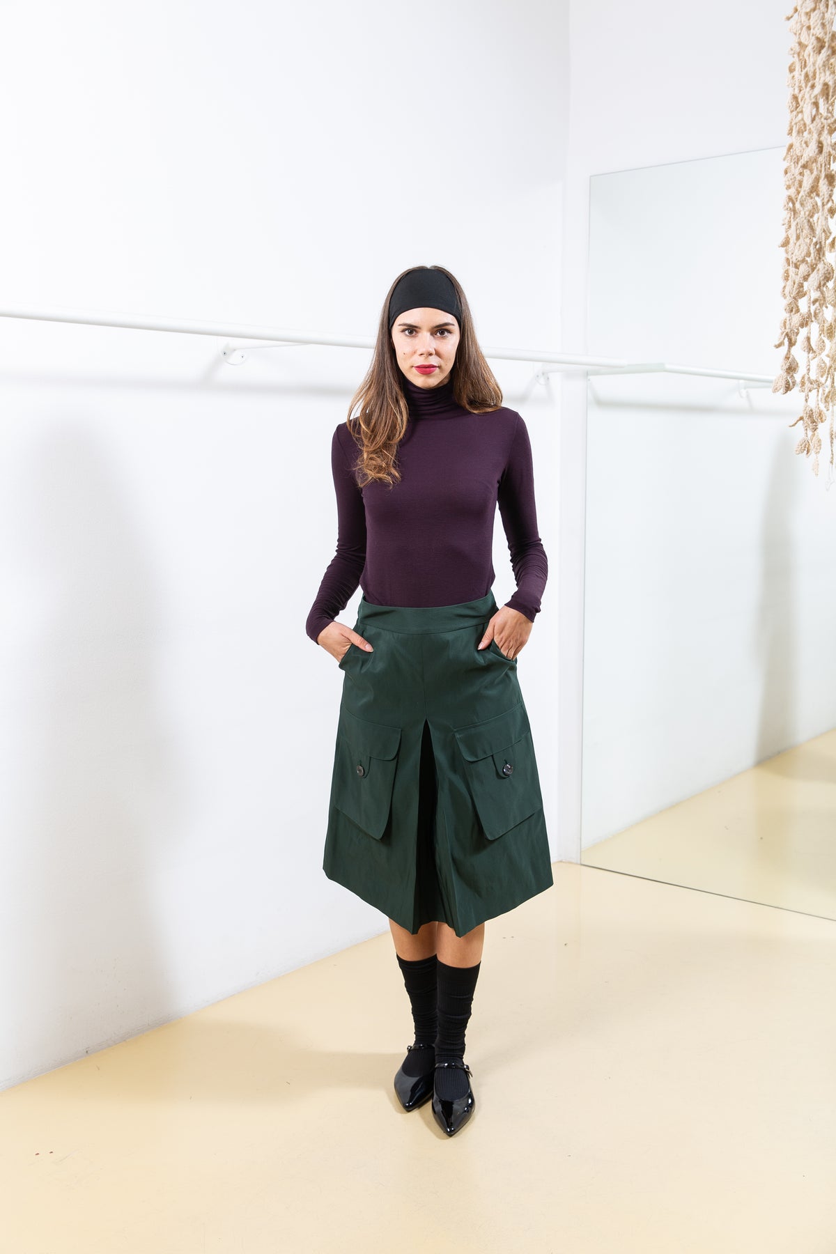 Green Skirt with Cargo Pockets