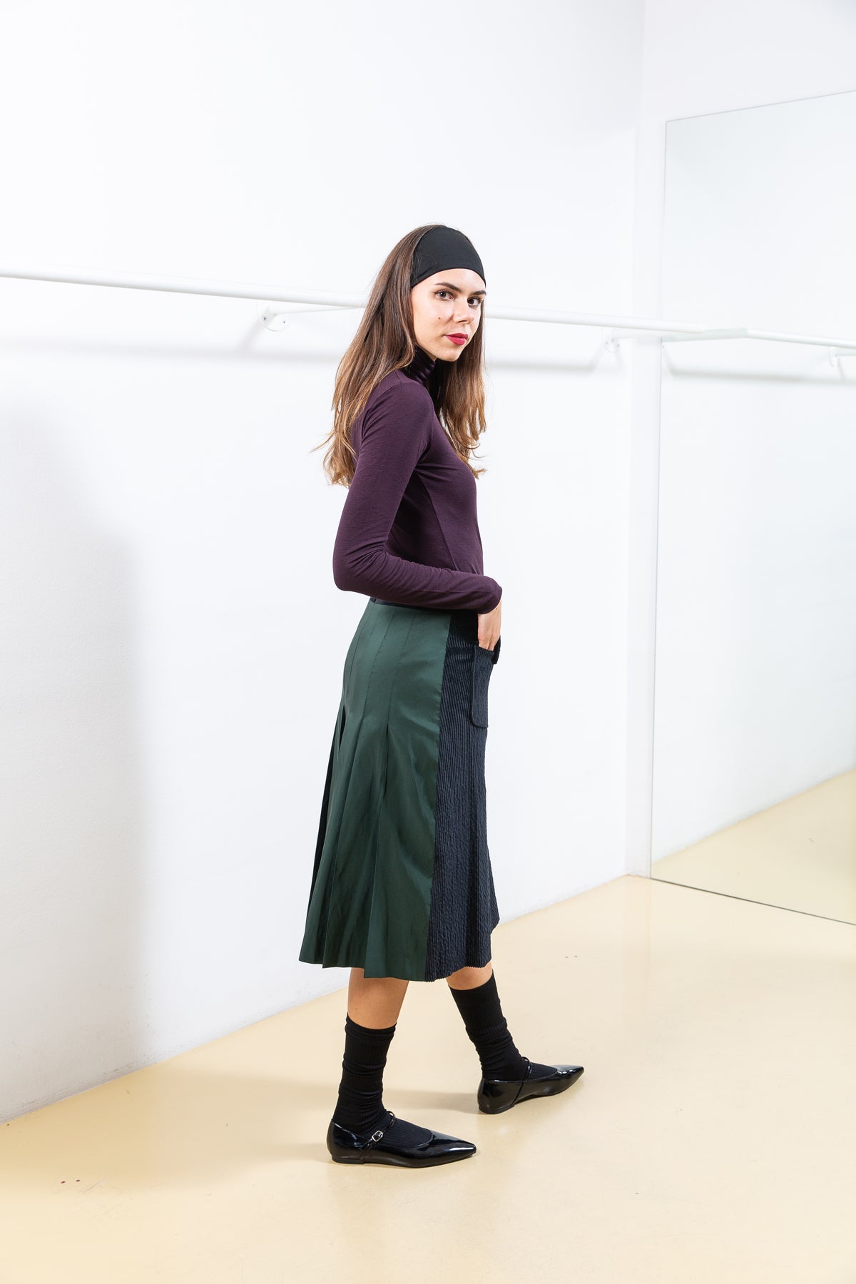 Black and Green Skirt