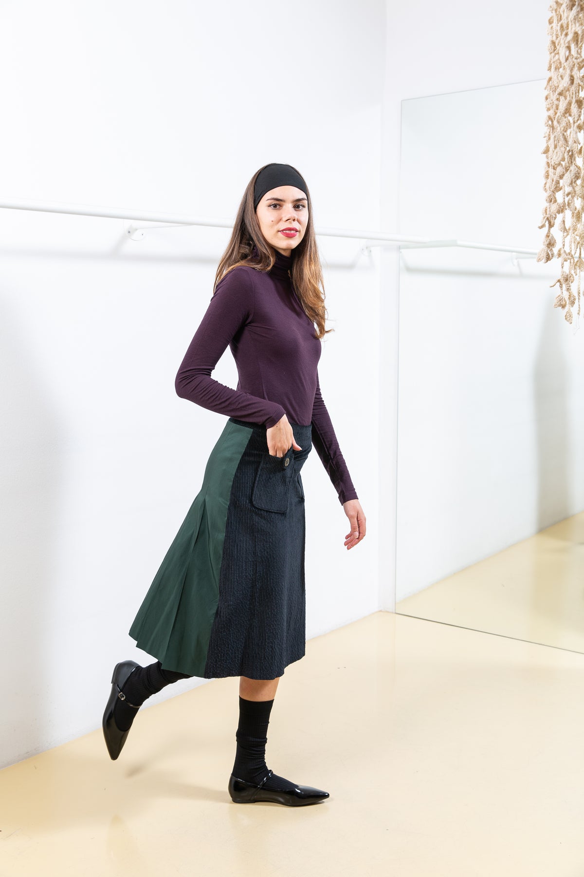 Black and Green Skirt