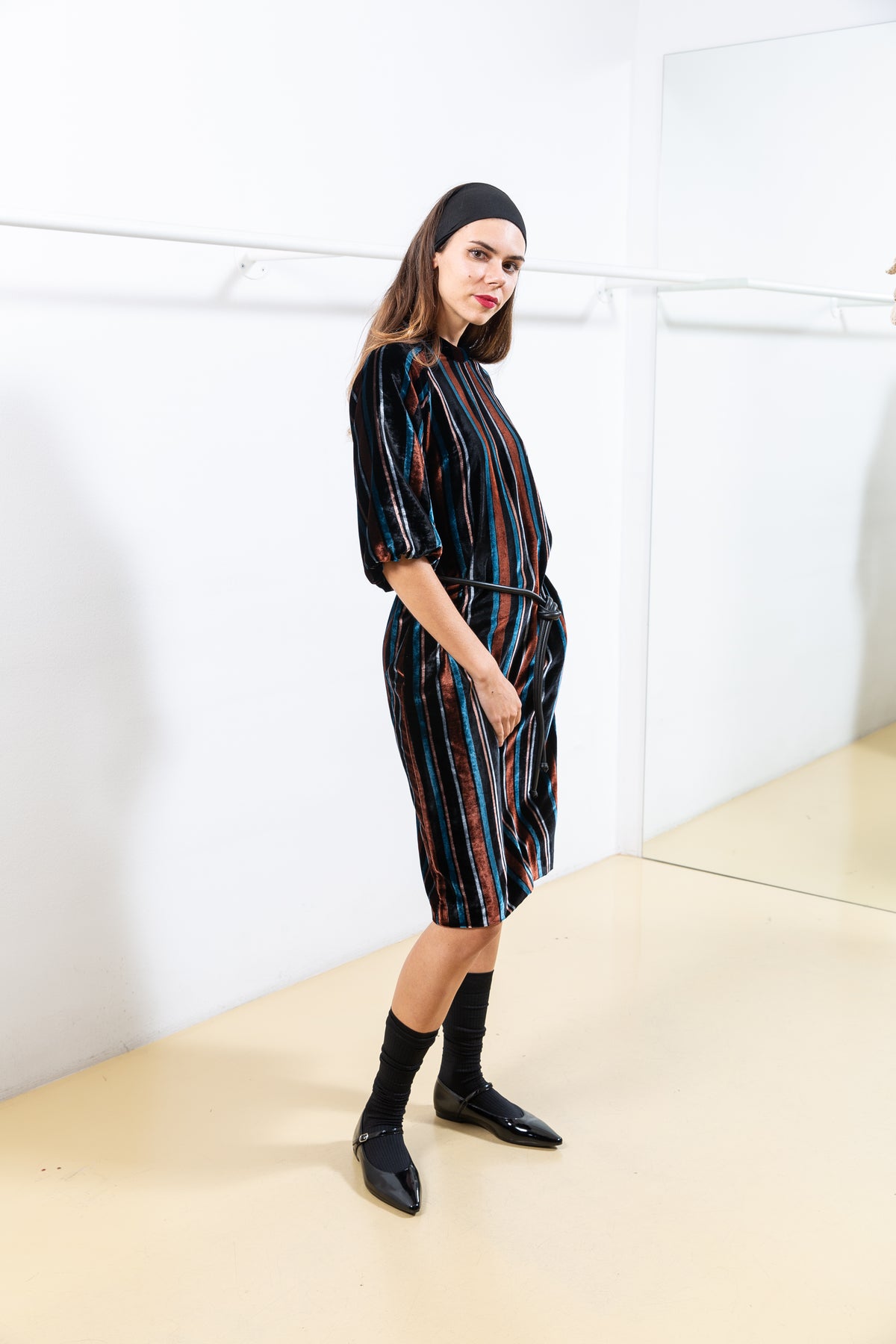 Striped Velvet Dress