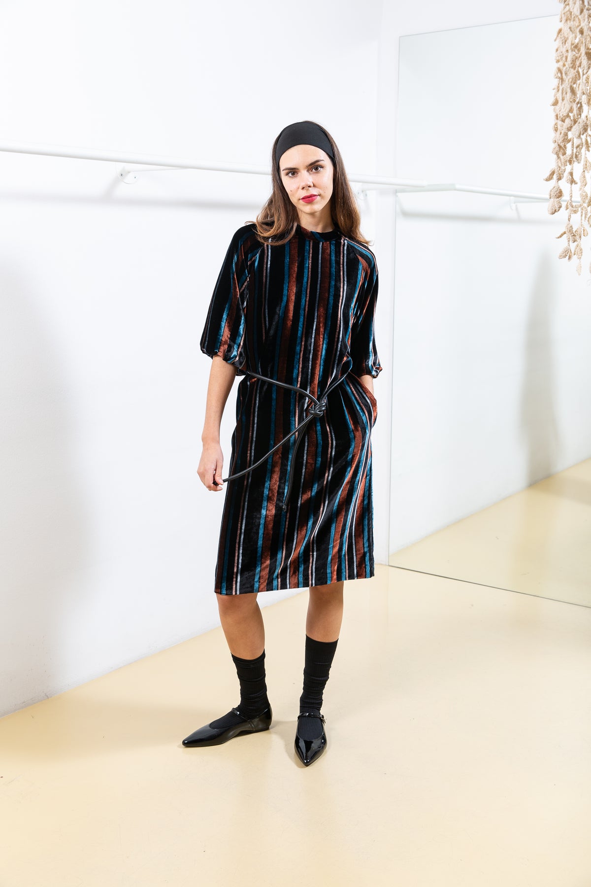 Striped Velvet Dress