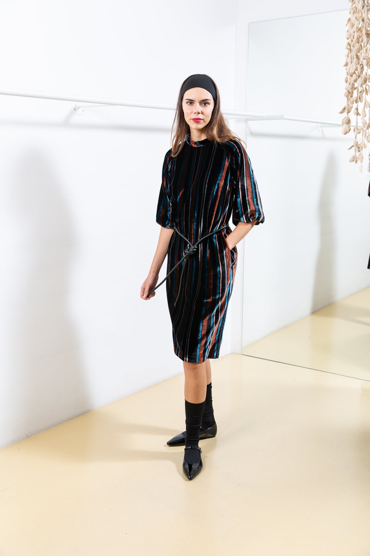 Striped Velvet Dress