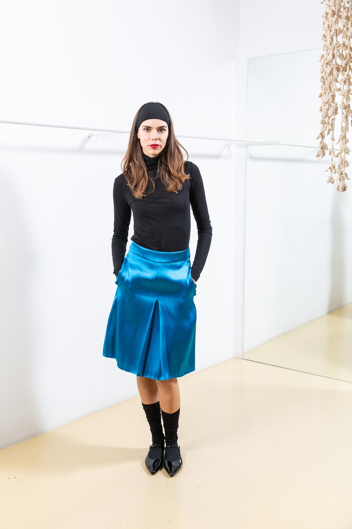 Blue Silk Skirt