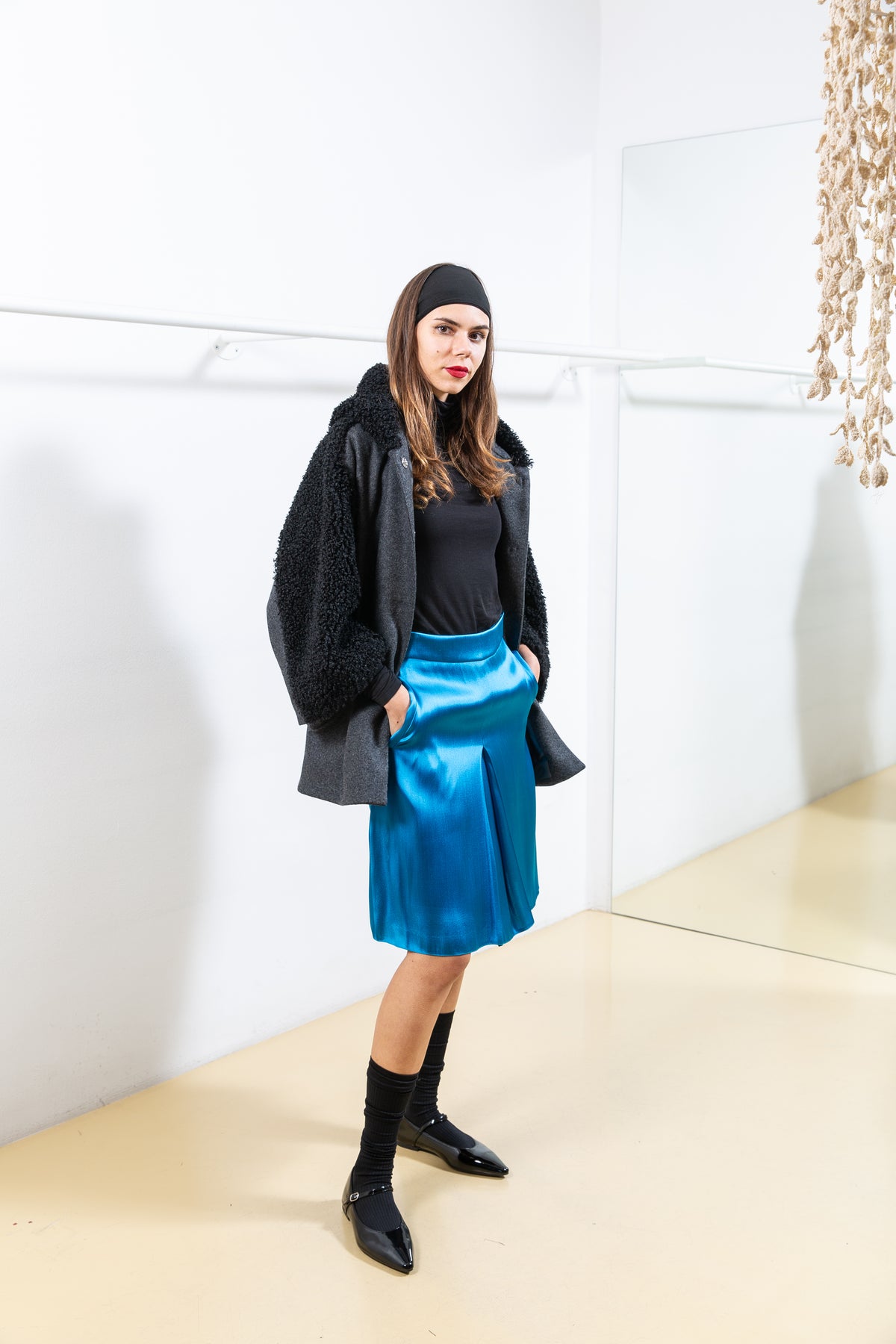 Blue Silk Skirt