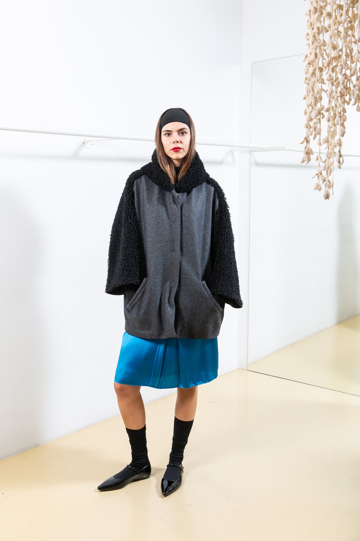 Grey and Black Textured Jacket