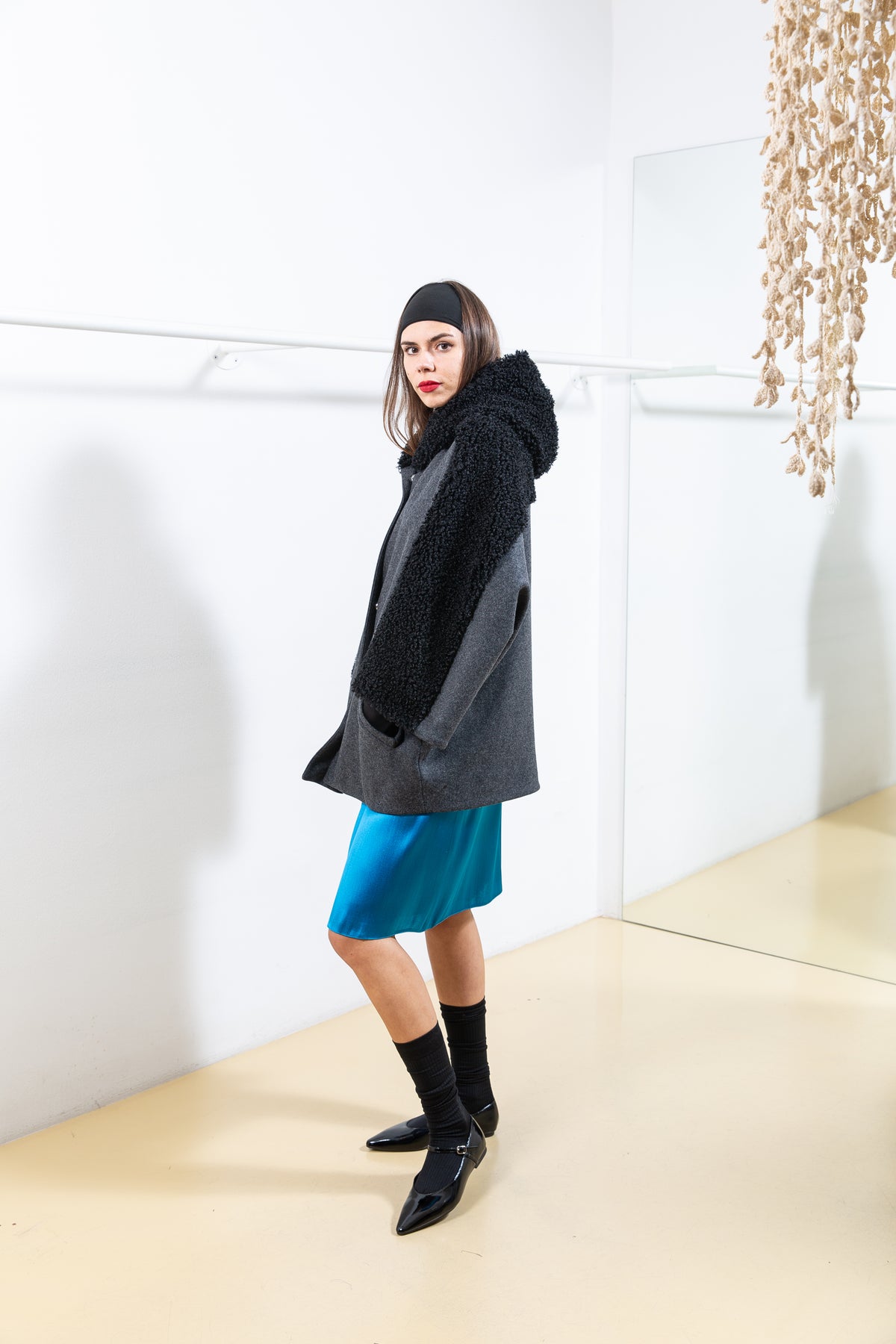 Grey and Black Textured Jacket