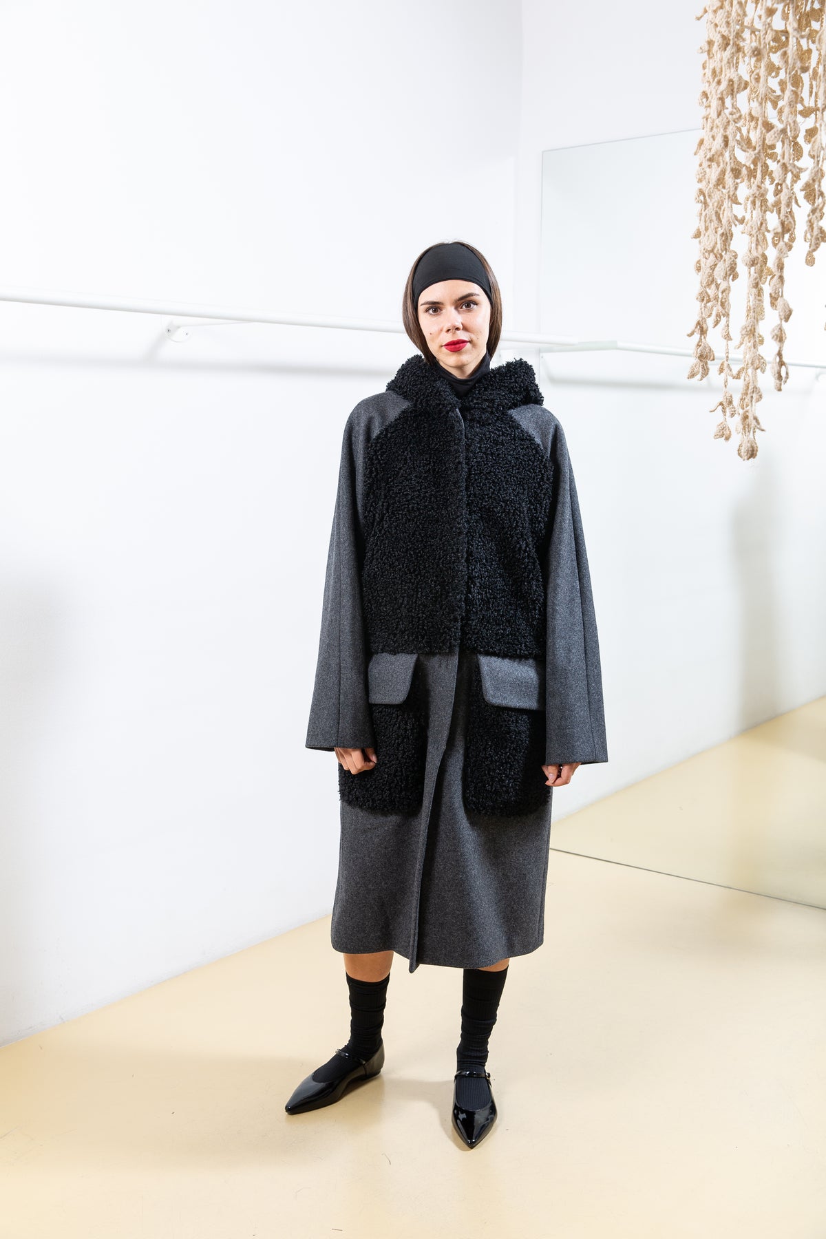 Grey and Black Textured coat