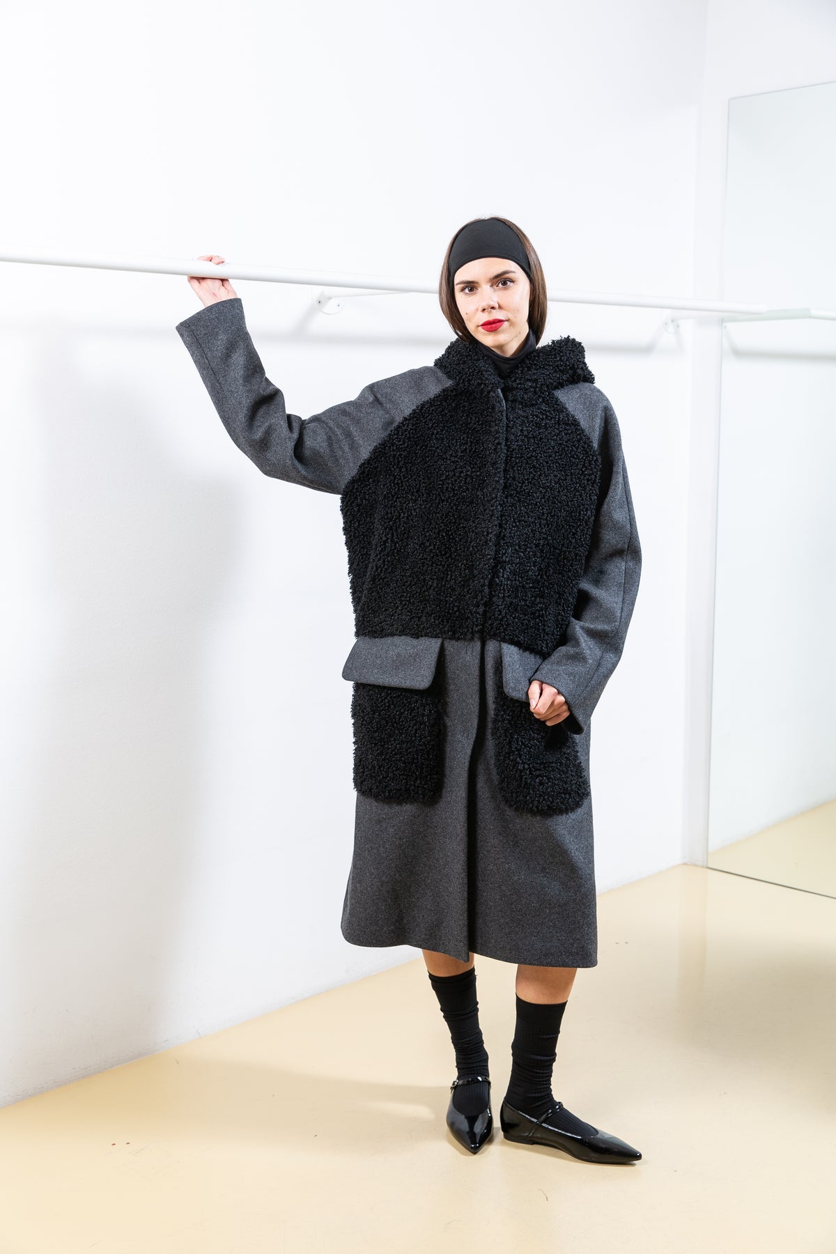 Grey and Black Textured coat