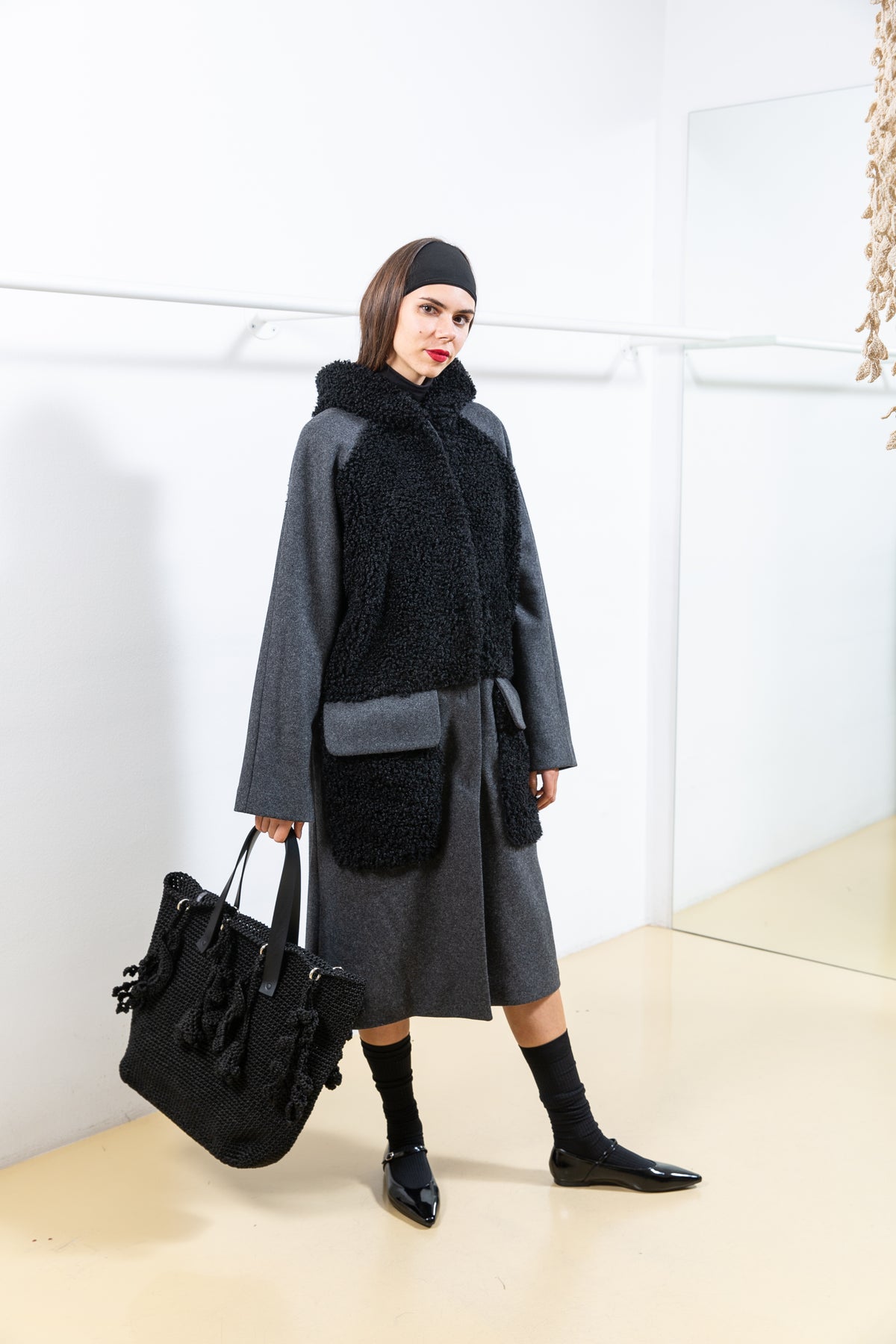 Grey and Black Textured coat