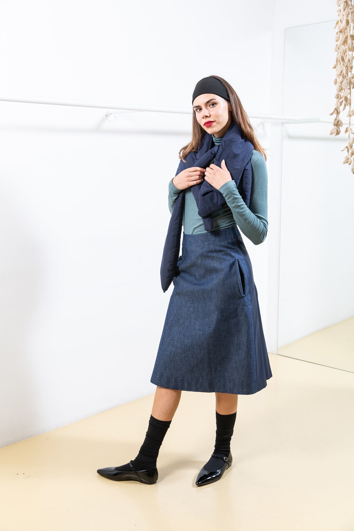 Denim and Blue Skirt