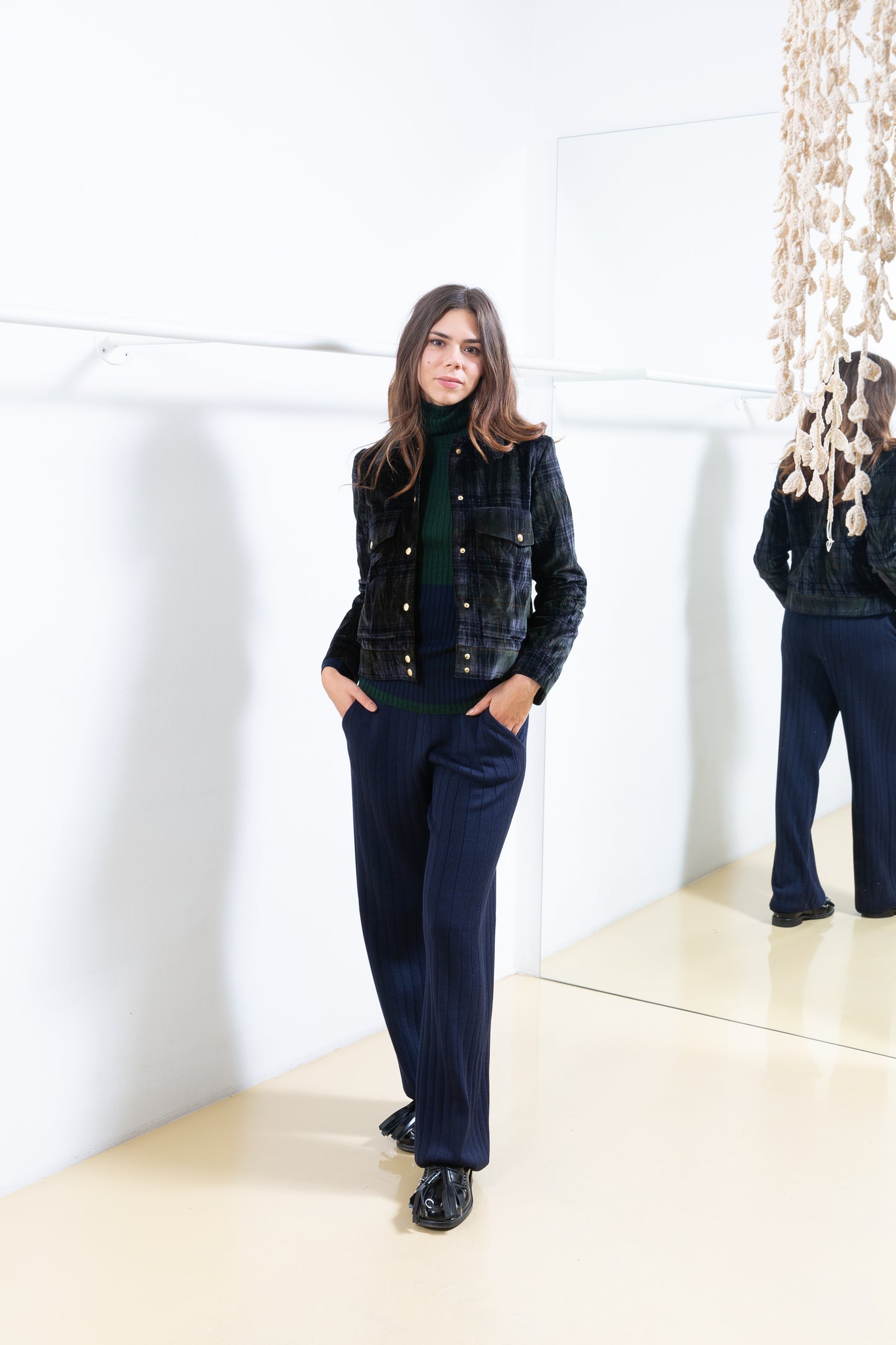 Velvet Plaid Jacket