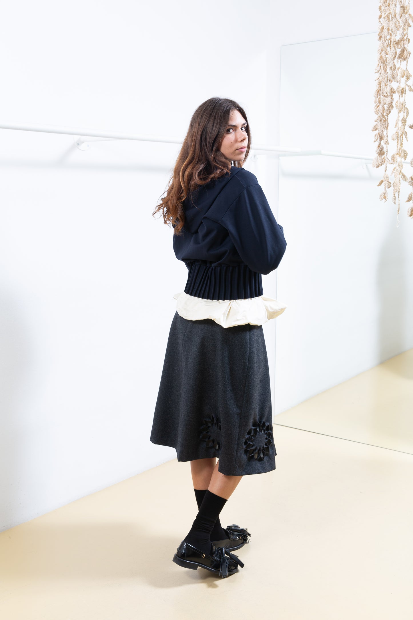 Black Skirt with Laser Cut-Outs