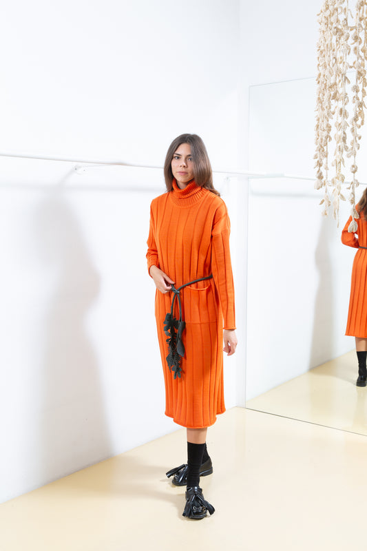 Orange Sweater Dress